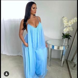 Baby Blue wide leg jumper
